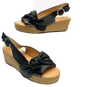 FRANCO SARTO Pirouette Leather Espadrille‎ Slingback Sandals Womens